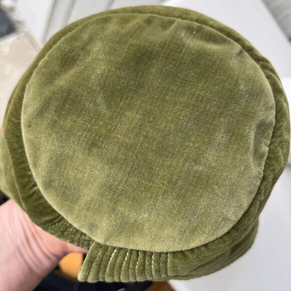 VTG 40s Madcaps Paris–New York Green Velveteen Bonnet Hat Designer Millinery main image 12